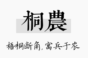 桐农名字的寓意及含义