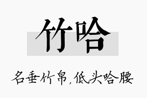 竹哈名字的寓意及含义