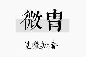 微胄名字的寓意及含义