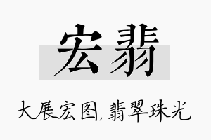 宏翡名字的寓意及含义