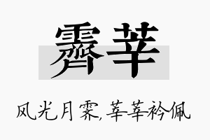 霁莘名字的寓意及含义