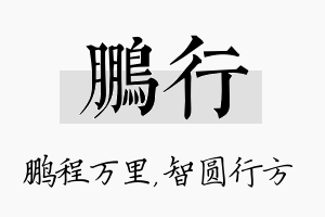 鹏行名字的寓意及含义