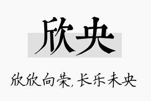 欣央名字的寓意及含义