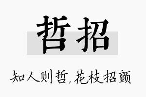 哲招名字的寓意及含义