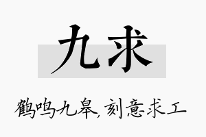 九求名字的寓意及含义