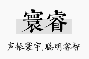 寰睿名字的寓意及含义