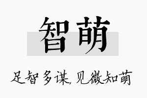 智萌名字的寓意及含义