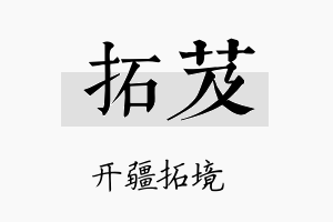 拓芨名字的寓意及含义