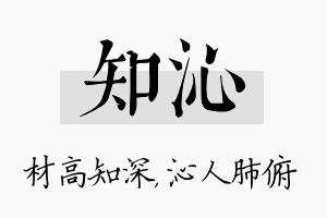 知沁名字的寓意及含义