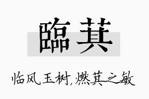 临萁名字的寓意及含义