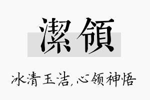 洁领名字的寓意及含义