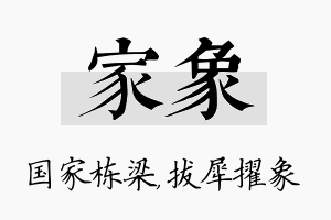 家象名字的寓意及含义