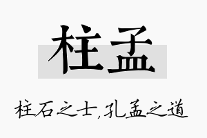 柱孟名字的寓意及含义