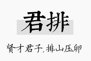 君排名字的寓意及含义