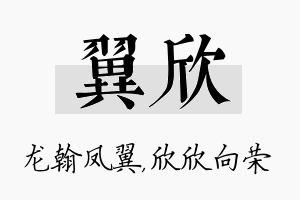 翼欣名字的寓意及含义