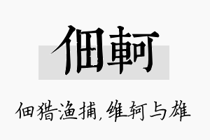 佃轲名字的寓意及含义