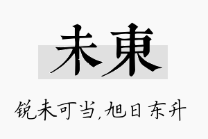 未东名字的寓意及含义