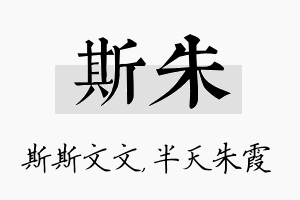 斯朱名字的寓意及含义