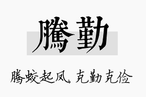 腾勤名字的寓意及含义