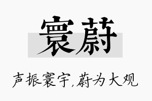 寰蔚名字的寓意及含义