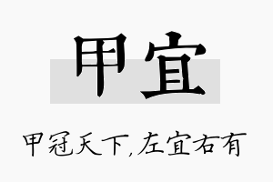 甲宜名字的寓意及含义