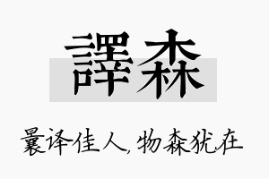 译森名字的寓意及含义