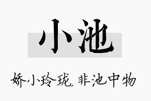 小池名字的寓意及含义