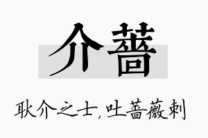 介蔷名字的寓意及含义