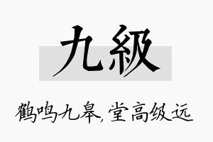 九级名字的寓意及含义