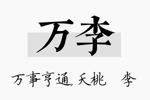 万李名字的寓意及含义