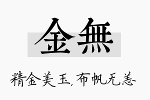 金无名字的寓意及含义