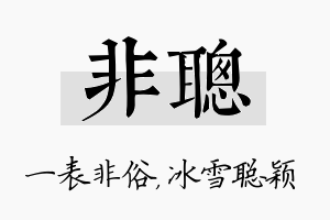 非聪名字的寓意及含义