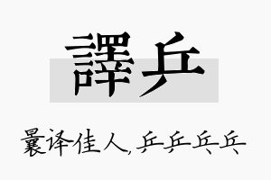 译乒名字的寓意及含义