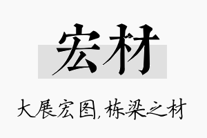 宏材名字的寓意及含义