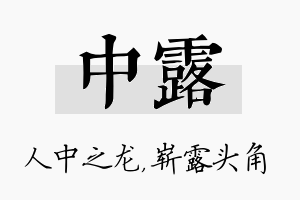 中露名字的寓意及含义