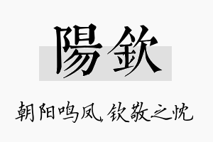 阳钦名字的寓意及含义