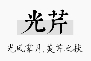 光芹名字的寓意及含义