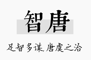 智唐名字的寓意及含义