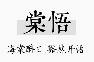 棠悟名字的寓意及含义