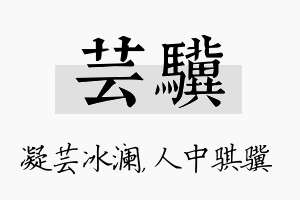 芸骥名字的寓意及含义