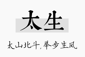 太生名字的寓意及含义