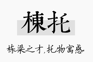 栋托名字的寓意及含义