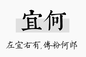 宜何名字的寓意及含义