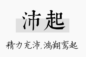 沛起名字的寓意及含义