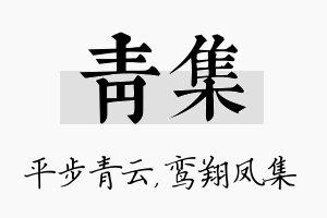 青集名字的寓意及含义