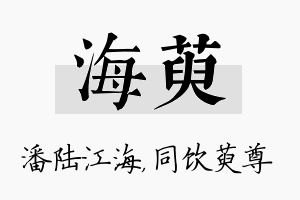 海萸名字的寓意及含义