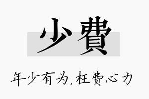 少费名字的寓意及含义