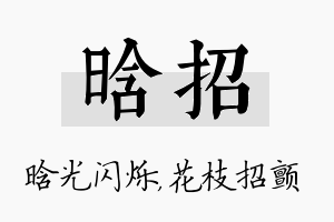 晗招名字的寓意及含义