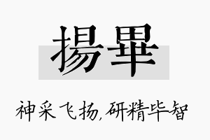 扬毕名字的寓意及含义