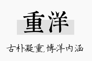 重洋名字的寓意及含义